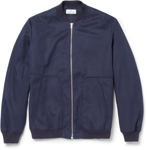 Hentsch Man for MR PORTER navy bomber jacket