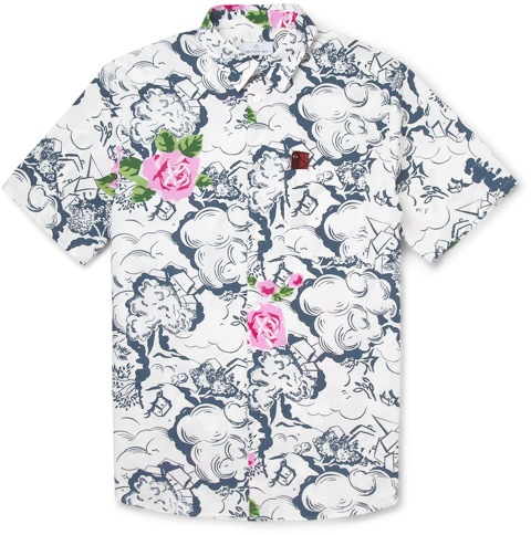 Hentsch Man for MR PORTER white floral shirt