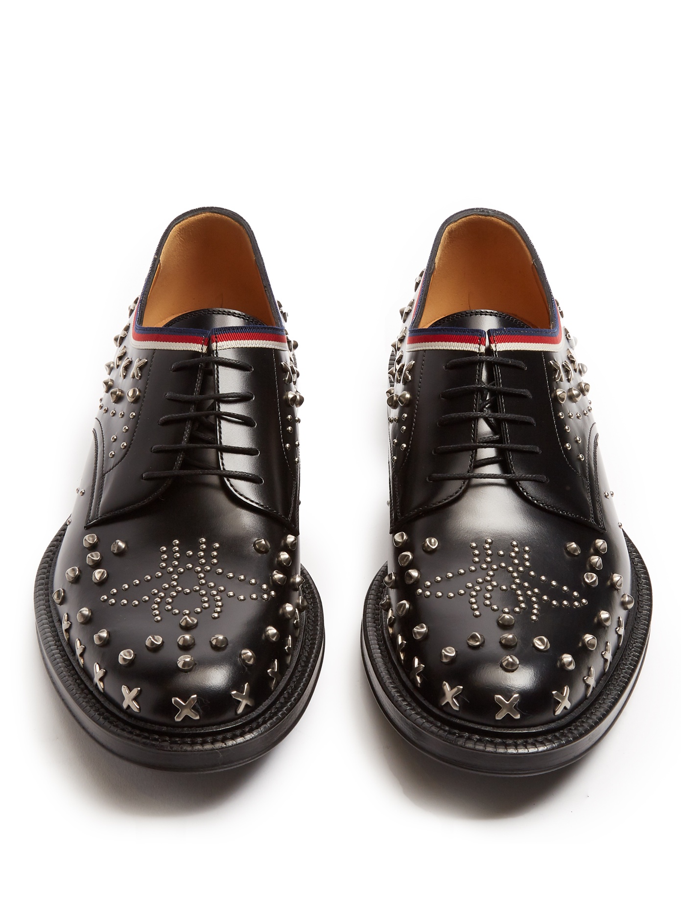 #ClientStyle Gucci Beyond Stud-embellished Leather Derby Shoes | Client ...